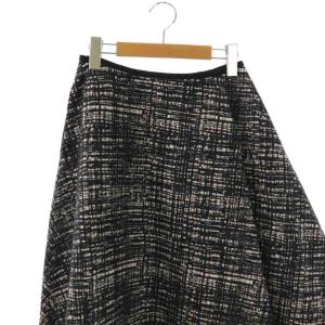 Drawer ジャカードアシンメトリーフレアスカート ロング 36 ネイビー /HK OS