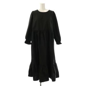 ギャザーロングワンピース 36 ブラック /DO OS