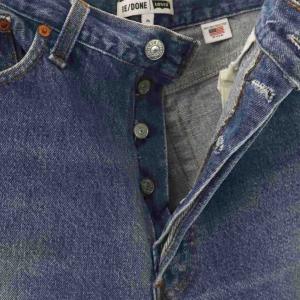 Levi's RE/DONE リメイクロールアップ ボタンフライ デニムパンツ 25 インディゴブルー
