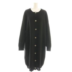 クルーネックワイドロングカーディガン ニット 黒 /CX OS