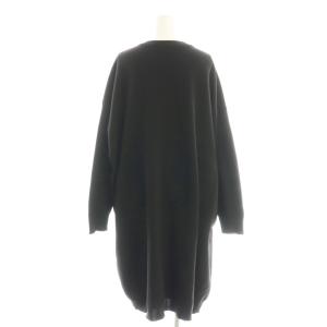 mizuiro ind mizuiroind クルーネックワイドロングカーディガン ニット 黒 /CX OS