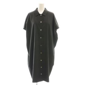 ショートスリーブ シャツワンピース 膝丈 グレー /AT OS