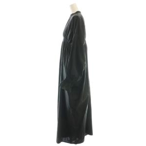 BEARDSLEY 25SS ギャザータックシャツワンピース ロング 長袖 F ブラック /DO OS