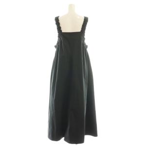 BEARDSLEY コットン ギャザーキャミワンピース マキシ ロング F 黒 ブラック /AT OS