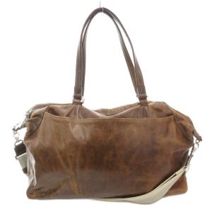 ダッフルバッグ ボストン ショルダー 2WAY レザー 本革 茶 ブラウン /AE