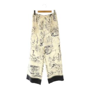 24SS ベネチアプリント スストレートパンツ イージー 34 オフホワイト /DF OS