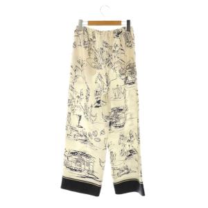 TOMORROWLAND collection 24SS ベネチアプリント スストレートパンツ イージー 34 オフホワイト /DF OS
