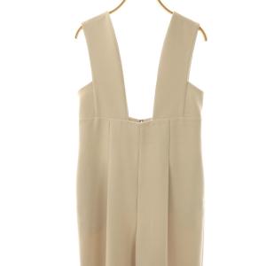 UNITED ARROWS P/PU ハイウエスト サロペット オーバオール 36 ベージュ /DF OS