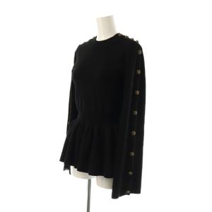 sov. SNOWYペプラムニットトップス セーター 長袖 38 黒 ブラック /AT OS