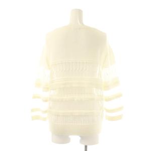 sov. 25SS シアーヤーンティアードニットプルオーバー セーター 七分袖 38 ホワイト /DF OS