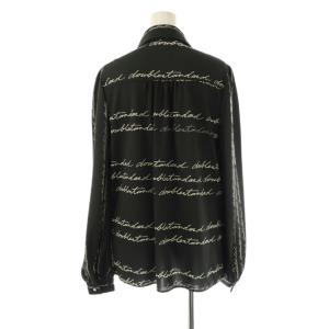DOUBLE STANDARD CLOTHING レタードプリントシャツ 総柄 長袖 38 ダークグレー /HK OS