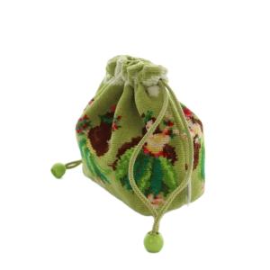 FEILER マナマナ 巾着 ポーチ ハワイアン柄 ライトグリーン /MI OS