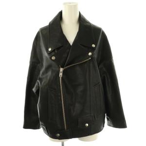 ラムレザーダブルライダースジャケット 36 ブラック