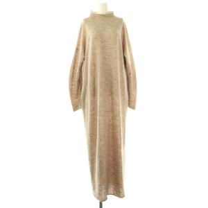 23AW ベビーアルパカMixワンピース ニット ハイネック 38 ベージュブラウン /CX OS