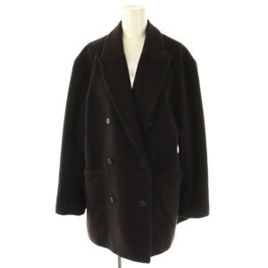 テーラードダブルコートジャケット ミドル 1 黒 ブラック /AT OS