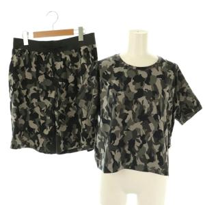 セットアップ うさぎ カモフラ クロップドTシャツ 半袖 ショートパンツ 6 M グレー /HK OS