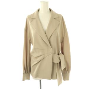 マットジョーゼットドレープシャツジャケット オープンカラー 38 ベージュ /AT OS