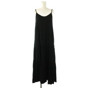 サテンティアードキャミワンピース フレア F ブラック /CX OS