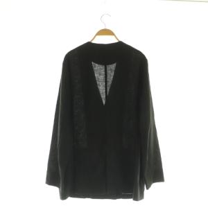 BEARDSLEY 25SS リネンジャケット ノーカラー ダブル F ブラック /MY OS