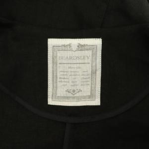 BEARDSLEY 25SS リネンジャケット ノーカラー ダブル F ブラック /MY OS