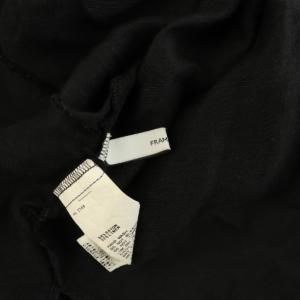 Framework 23SS シアーリネンポンチョブラウス 長袖 オーバーサイズ バンドカラー ブラック /MY OS