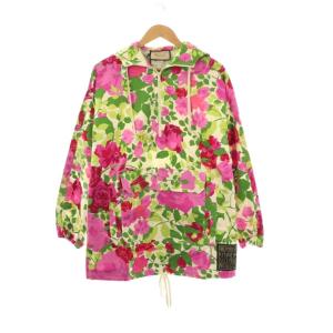 Ken Scott フローラルアノラックパーカー プルオーバー ハーフジップ XXS