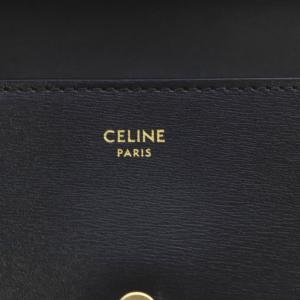 CELINE ラージウォレット トリオンフ 長財布 シャイニーカーフスキン ブラック