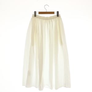 EVERYDAY I LIKE Cotton Dramatic ギャザースカート フレア ホワイト /CX OS