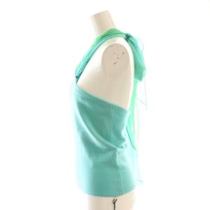 RALPH LAUREN カシミヤホルターネックニット カットソー ノースリーブ S 青 ブルー /AT OS SH