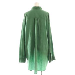 6 ROKU BEAUTY&YOUTH NYLON SHIRT シャツ 長袖 スタンドカラー 38 緑 グリーン /AT OS SH