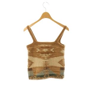 RALPH LAUREN ニットキャミソール カシミヤ混 アルパカ混 M ブラウン マルチカラー /ES OS SH