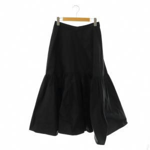 R’IAM タフタスカート フレア マキシ ロング 36 黒 ブラック /AT OS SH