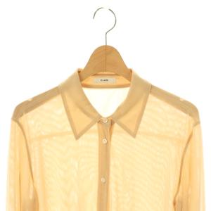 CLANE 25SS LAYERED SHEER SHIRTS シャツ ブラウス 長袖 前開き シアー 2 ベージュ