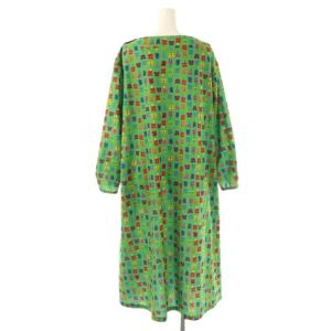 JOCOMOMOLA 25SS Mariposa 蝶々モチーフプリントワンピース ロング 長袖 40 グリーン /HK OS