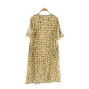 JOCOMOMOLA 25SS Naranja calabaza プリントワンピース ロング 五分袖 40 アイボリー /MY