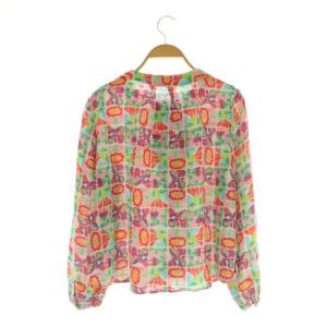 JOCOMOMOLA 25SS Morado ciruela プリントブラウス 長袖 40 マルチカラー /MY OS