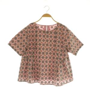 24SS Dulce 総刺繍ブラウス 半袖 プルオーバー 40 ピンク /MY OS