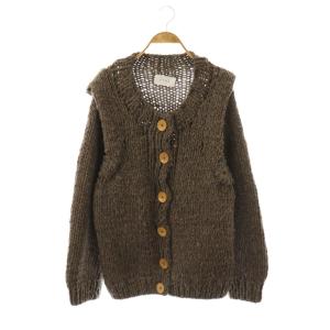 ウール ニット カーディガン クルーネック 長袖 F グレー /AT OS