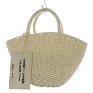 チューブニッティングバスケット バッグ トートバッグ PVC ホワイト /YO6