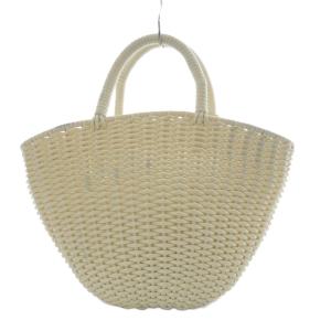 beautiful people チューブニッティングバスケット バッグ トートバッグ PVC ホワイト /YO6