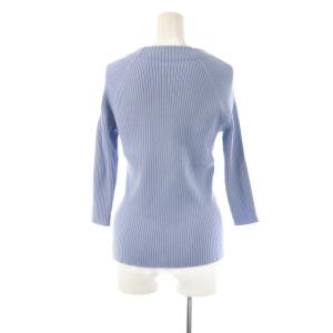 JUSGLITTY 23SS 7分袖サイドパールワイドリブニット カットソー 2 ライトブルー /HK OS