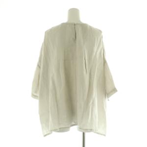 かぐれ 24SS リネン半袖クルーネックプルオーバー ブラウス F ライトグレー /MY OS