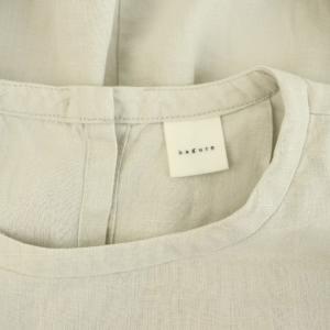 かぐれ 24SS リネン半袖クルーネックプルオーバー ブラウス F ライトグレー /MY OS