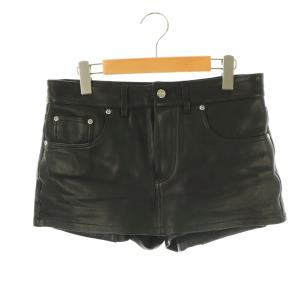 グロッシー レザー スコート ショートパンツ キュロット ジッパーフライ 26 黒 2F4RBT002W01