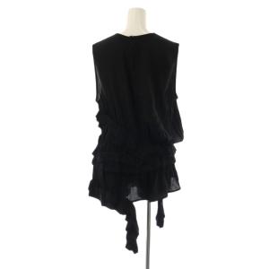 MARNI シルク混ティアードノースリーブブラウス プルオーバー 42 ブラック /HK OS