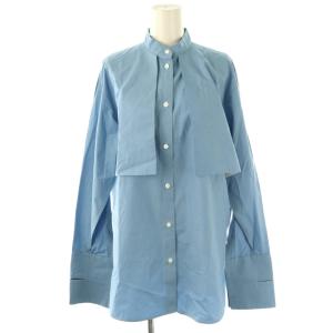 コットンバンドカラーシャツ ブラウス 38 ブルー /DF OS