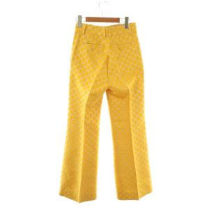 GUCCI GGジャガード フレアパンツ 36 イエロー シルバーカラー 527877