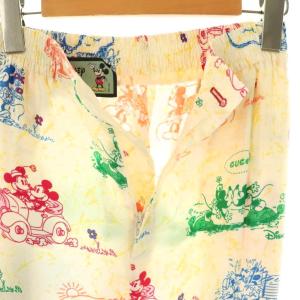 GUCCI ×ディズニー 総柄シルクパンツ イージー 36 596965