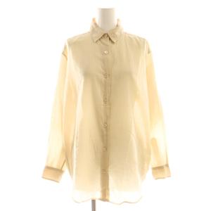 コットンシアーシャツ 長袖 スタンドカラー F ベージュ /AT OS