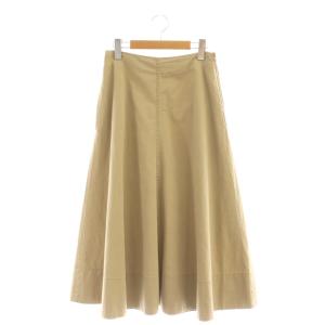 PANEL FLARE SKIRT スカート フレア ミモレ ロング S ベージュ /AT OS